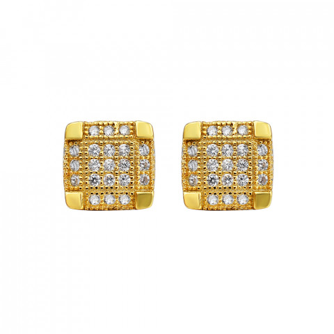925 silver Bling zircon micro pave earrings 